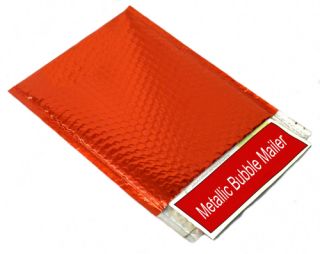 Metallic Bubble Mailers Shipping Envelope Bags 9" x 11 5" Red 100 Case