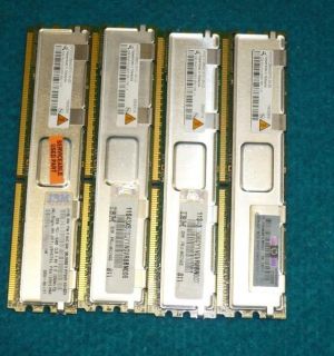 Lot of 4 2GB DDR2 PC2 5300F 555 11 H0 ECC Server Memory HYS72T256420EFD 3S B2