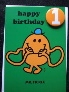 Mr Men or Little Miss Age 1 2 3 4 5 or 6 Birthday Card