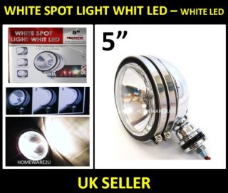5" White Spotlight Spot Light Chrome Angel Eye White LED Fog for Car 4x4 Lamps
