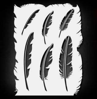 Feathers Airbrush Stencil Template Airsick