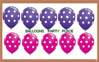 10 Polka Dot Balloons Berry Pink Purple Party Supplies