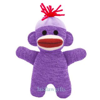 Sock Monkey Babies Schylling Sock Monkey Baby Purple Red Yarn Hair Little Monky