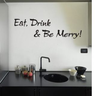 Eat Drink Be Merry Vinyl Wall Art Kitchen Decor Sticker Decal Transfer QU207