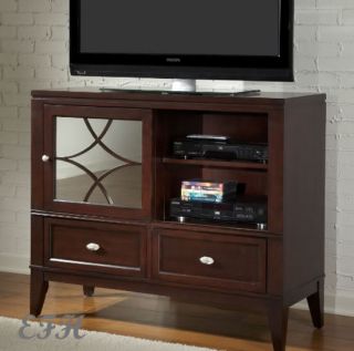 New Simpson Contemporary Brown Cherry Finish Wood TV Stand Entertainment Chest