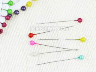 480pcs Assorted Colors Dressmaking Sewing Straight Pins Round Faux Pearl Pins