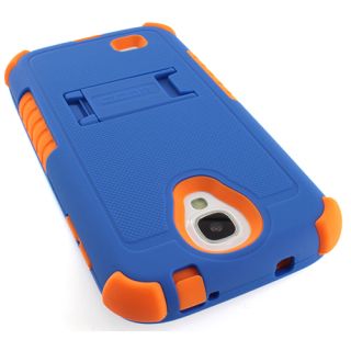 Orange Blue Tri Shield Heavy Duty Hybrid Case Cover Samsung Galaxy S4 SIV s IV