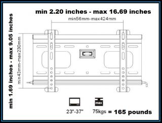 Flat Wall Mount Bracket Fits for 23 32" LED LCD Plasma HD TV Vesa Standard Size
