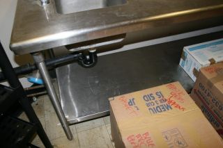8' Stainless Steel Work Table with Sink Food Service Restaurant Food Prep
