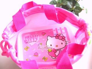 2 x 350ml Sanrio Hello Kitty Lunch Boxes Bento Food Container Drawstring Bag