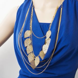Lovely Girl Charm Bohemian Leaves Multilayer Long Necklace Chain Lady D9