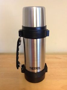 Genuine Thermos Stainless Steel Food Drink Vacuum Flask 1 Litre Made in USA