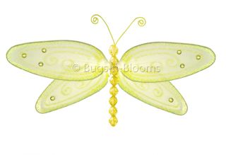 Yellow Glitter Dragonfly Decoration Ceiling Wall Room Hanging Nursery Decor