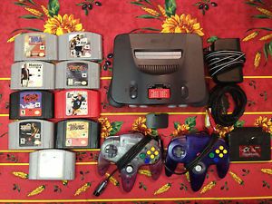 Nintendo 64 Charcoal Grey Console NTSC 2 Controllers Expansion Pack 9 Games