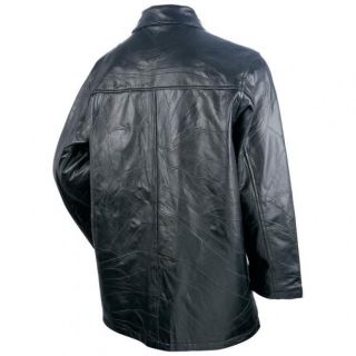 New Mens Giovanni Navarre Italian Stone Design Genuine Black Leather Jacket Coat