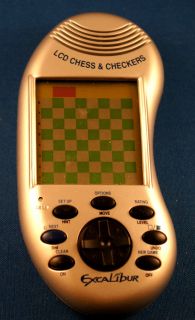 LCD Chess Checkers Excalibur Electronic Handheld Video Board Game Travel Toy