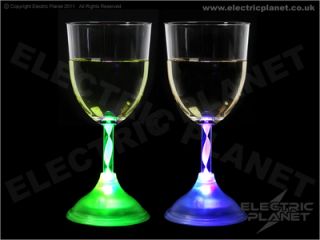 4 x Light Up LED Seven Colour Changing Wine Glasses