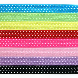 8yards 5 8" Colorful Polka Dots FOE Elastic Trim Sewing Bands 1yard Each Color
