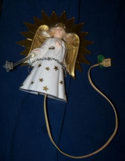 Vtg Christmas Angel Glo Tree Topper Top Glolite Radiant Ray Illuminated Light