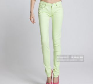 Womens Stretch Candy Pencil Pants Casual Slim Fit Skinny Jeans Trousers Jeggings