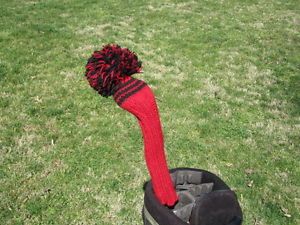 Sunfish Red and Black Hand Knit Wool Golf Club Fairway Headcover