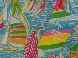 Lilly Pulitzer Market Bag "Ugotta Regatta" Sail Lilly Loves Green Recyclable Eco