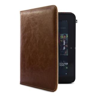 Kindle Fire HD Brown Leather Style Case with Aluminium Lining Lifetime Warranty