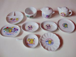 Pokemon Mini Ceramic Tea Set Girls Kids Toy Collectible Pikachu Jigglypuff 10 PC