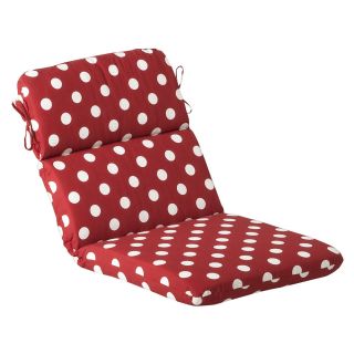Pillow Perfect Outdoor Red White Polka Dot Round Chair Cushion