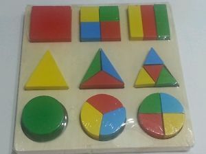 Wooden Geometry Block Puzzle for Montessori Early Learning Kids Educational Toy