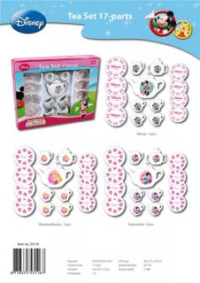 17 Piece Disney Tea Set Girl Kids Party Play Child Porcelain China