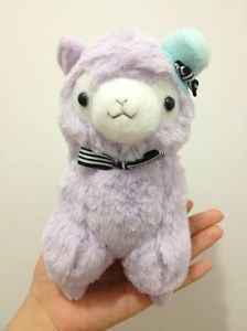 Arpakasso Alpacasso Alpaca Love Hat Toy Plush Animal Doll Kids Purple Pink 18cm