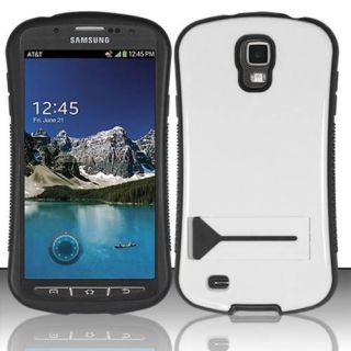 For Samsung Galaxy S4 Active Side Grip Double Layer Stand Hard Soft Cover Case
