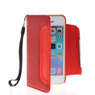 Phone Case for Apple iPhone 5c Leather Side Flip Waller Hard Rubber Back Cover 4