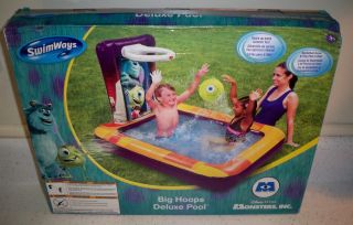 Swimways Inflatable Kids Disney Monsters Inc Big Hoops Deluxe Swimming Pool New
