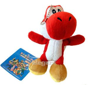 Nintendo Super Mario Brothers Red Yoshi 5" Stuffed Toy Kids Plush Doll Hanger