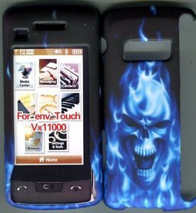 LG enV Touch VX11000 Verizon Hard Case Cover Phone Snap on Case Skull Blue
