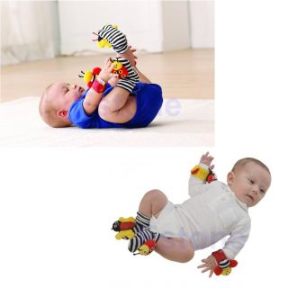 Infant Baby Kids Ladybug Bee Wrist Foot Socks Rattles Hand Foot Finders Toys Hot