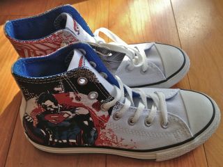 Junior US 2 Converse All Star Chuck Taylor DC Comics Superman Kids Sneaker Shoes