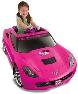 Girls Pink Ride on Barbie Corvette 12 Volt 12V Car Electric Toy Motorized Kids