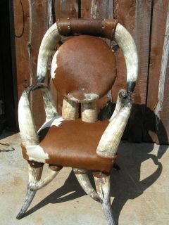Western Horn Cowhide Furniture Childs Chair Pickup Only