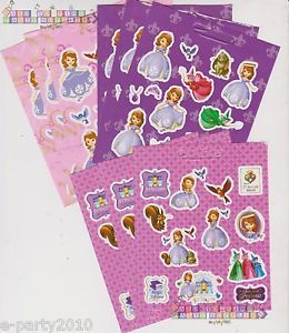 9SHEETS Disney Princess Sofia The First Stickers Birthday Party Supplies