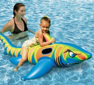 New Inflatable Jumbo Shark SUPERSIZE Raft Rider Pool Float Kids Toy