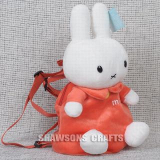 Miffy Bunny 14" Plush Stuffed Soft Rabbit Children Backpack in Orange