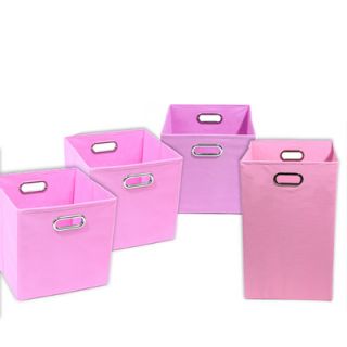 Modern Littles Rose Solid Pink 4 Piece Organization Bundle Set