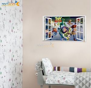 3D Window Scenery Toy Story 3 Wall Decals Stickers Home Kid Nursery Decor DIY A