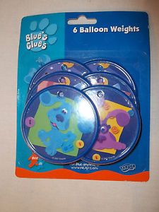 Blue's Clues Set of Six 6 Round Plastic Balloon Weights Birthday Party Decor
