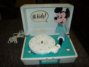 Vintage Disney Mickey Mouse Record Player Kids Toy Made by GE