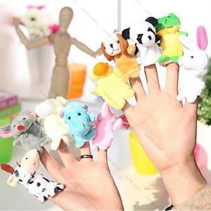 10pcs Cute Animal Set Baby Kids Story Educational Toys Finger Puppet Plush Toys