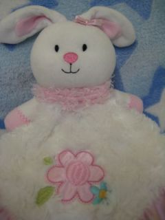 Baby Starters Bunny Rabbit Security Blanket Pink White Feet Shoes Flower Lovie 
